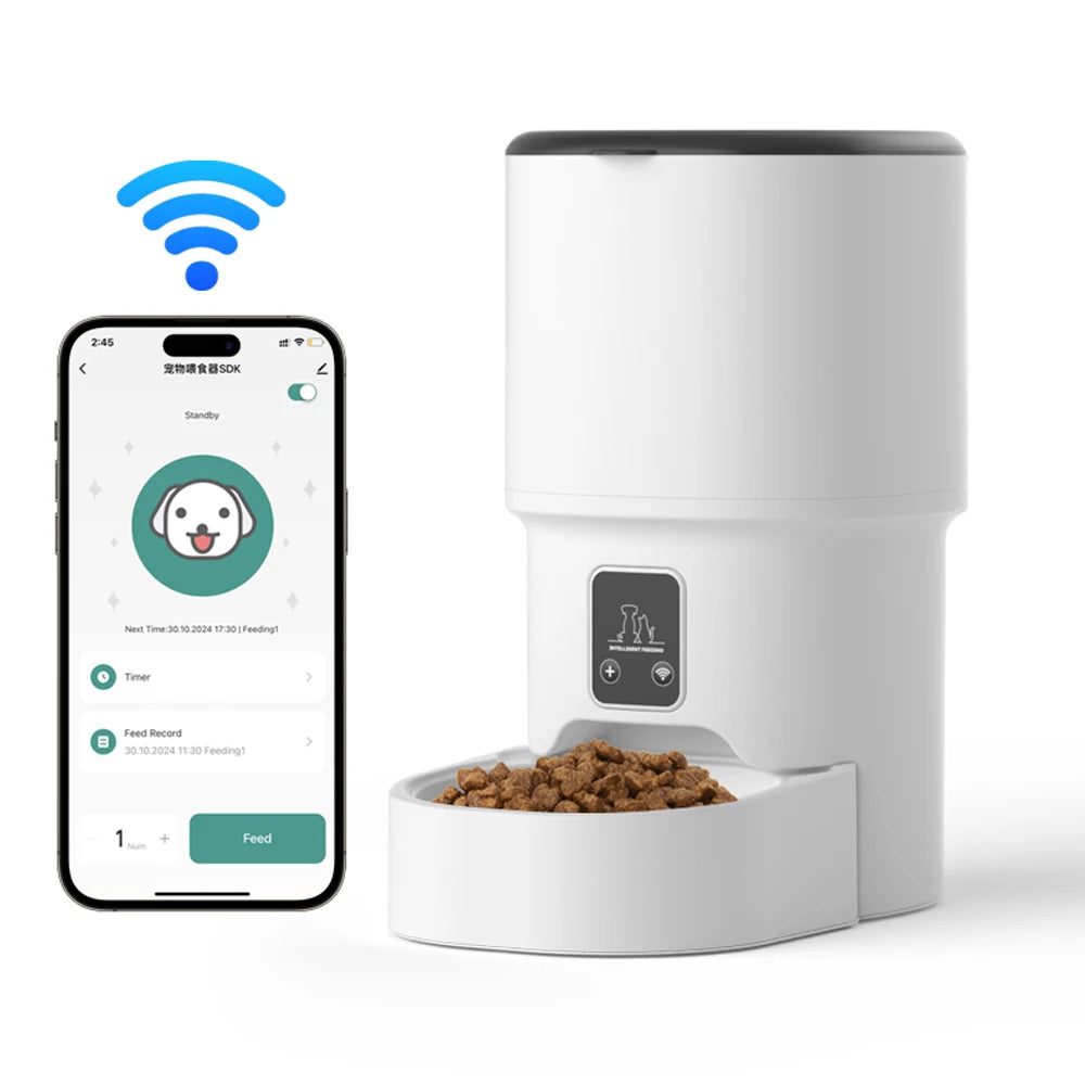 Automatic Cat Feeder Pet Smart WiFi Cat Food Kibble Dispenser Remote Control Auto Feeder For Cat Dog Dry Food Accessories