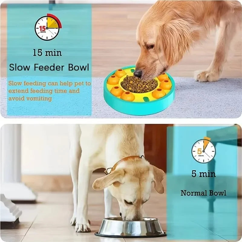 Wisdom Dog Toys Slow Leakage Feeding Training Pet Dog Puzzle Rotating Food Dispenser Cat And Dog Training Game Feeding Tray