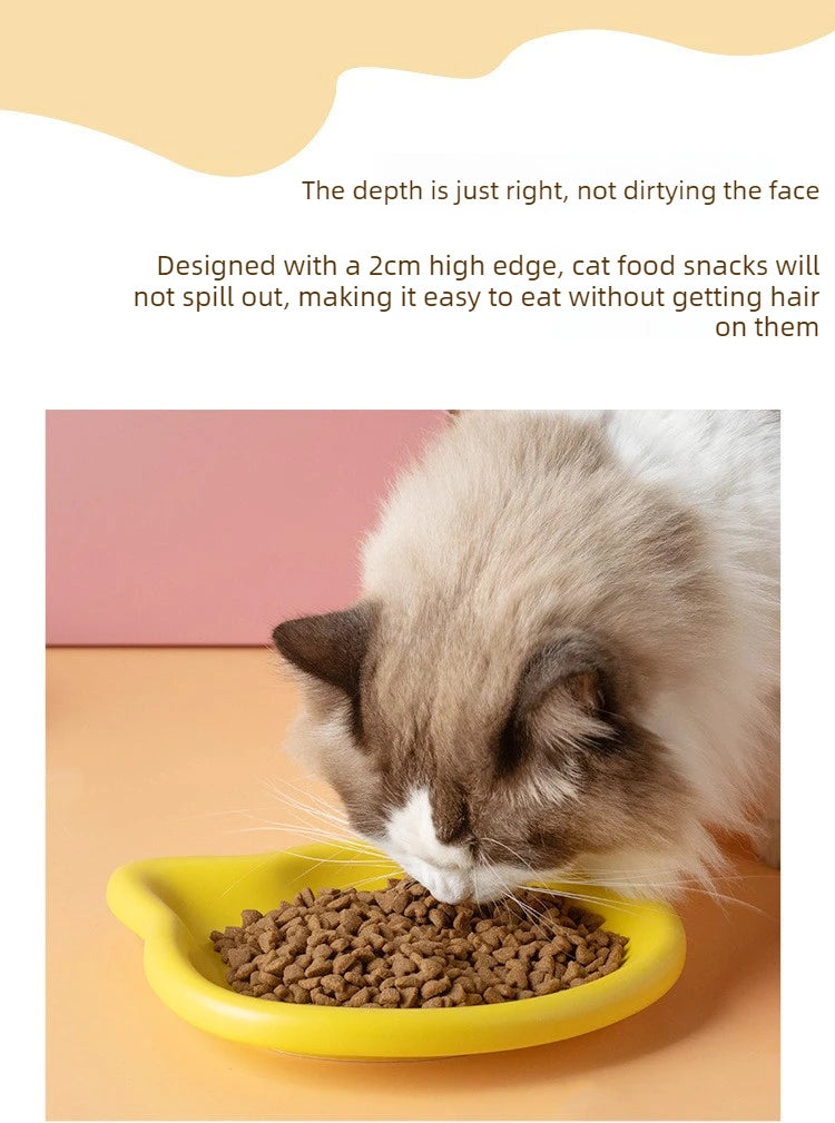 4-Color Pet Bowl Cat Food Dish Canned Snack Frozen Meal Plate for Dwarf Cats Premium Anti-Black-Nose Pet Dish Home Use Pet Bowl.