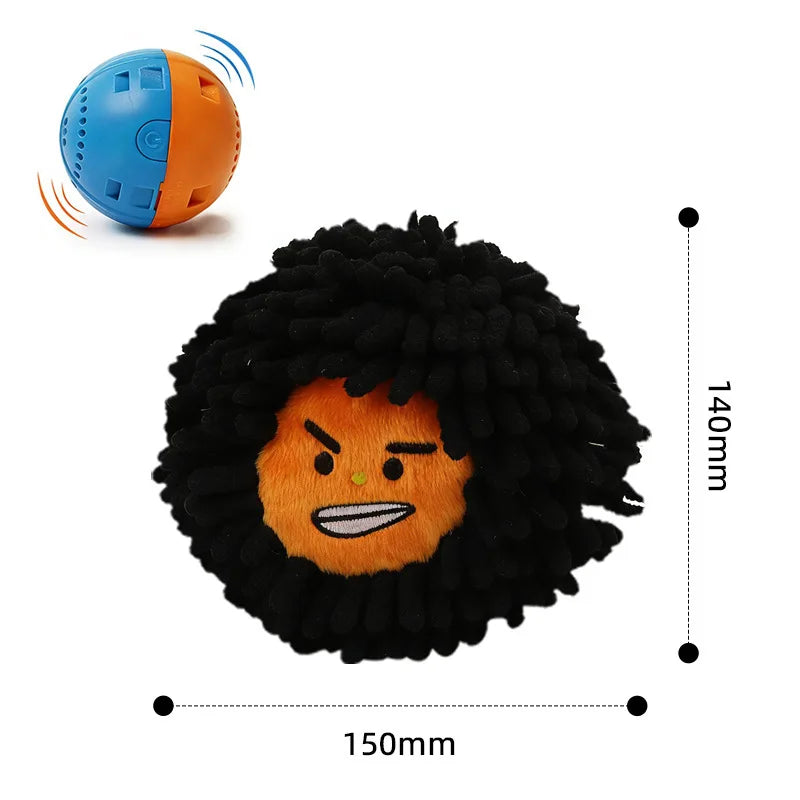 Electric plush vibrating squeaky ball dog toy for puppies, Bichon Frise and Teddy dogs