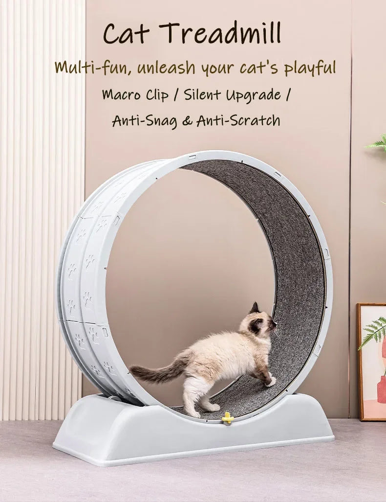 Silent Cat Treadmill Running Wheel Large Pet Supplies Anti Pinch Foot Exercise Fitness Roller Cat Climbing Frame Dog Toy