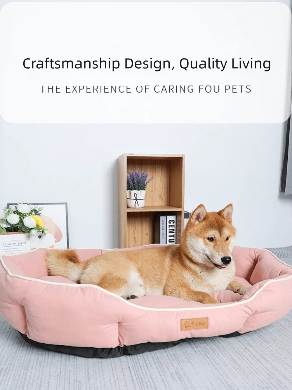 Luxury High Rebound Dog Bed Scratch Resistant Non Slip Soft Dog Cushion Wear Resistant Pet Sofa for Small Large Dogs