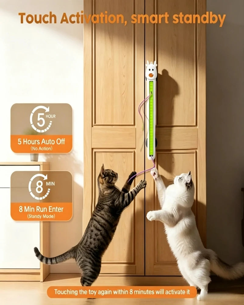 Cat Interactive Toy Auto Flying Rope Self-Play Funny Toy Pet Cat Kitten Stress Relief Caterpillar Teaser Adjustable Motion Modes