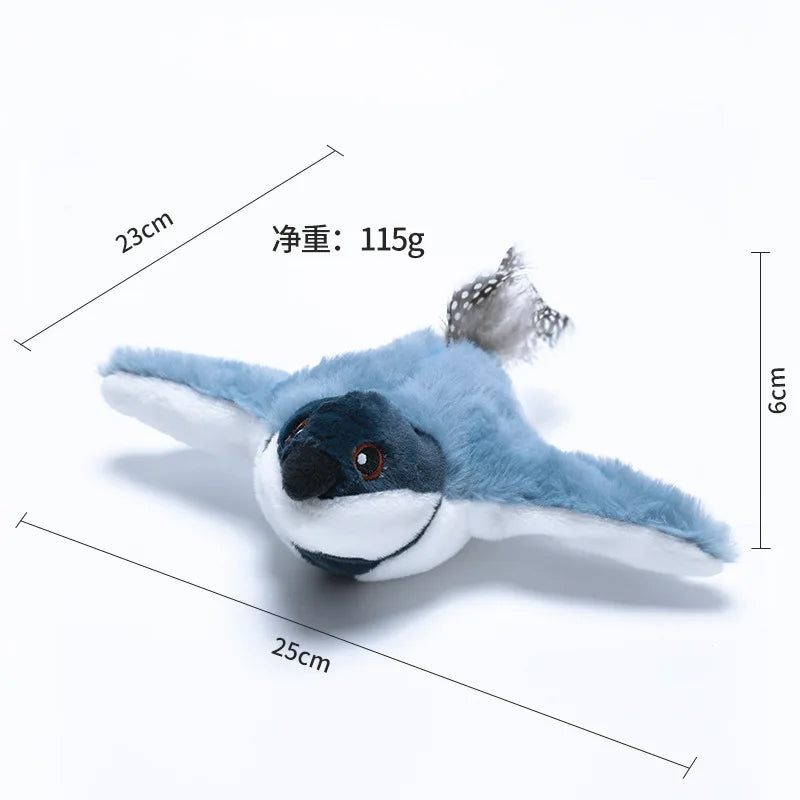 Pet USB Rechargeable Cat Interactive Toys Catnip Electric Pat Bird (with Catnip) Dog Cats Touch-Activated Squeaky Plush Hot Toy