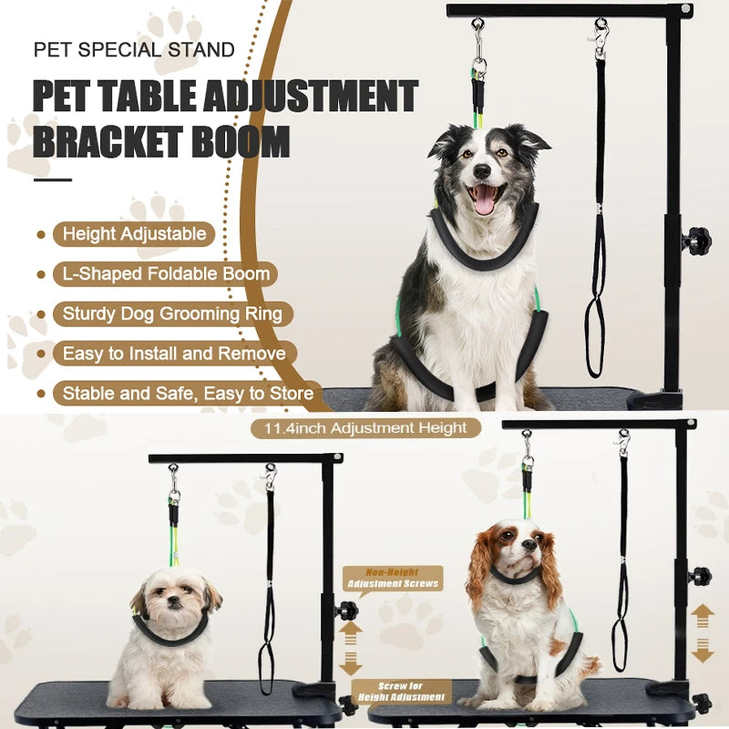 For Pet Nail Clipping Haircut Dog Grooming Table Arm Iron Pet Grooming Stand with Clamp Height Adjustable Fixed Dog Beauty Stand