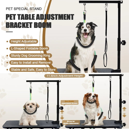 For Pet Nail Clipping Haircut Dog Grooming Table Arm Iron Pet Grooming Stand with Clamp Height Adjustable Fixed Dog Beauty Stand