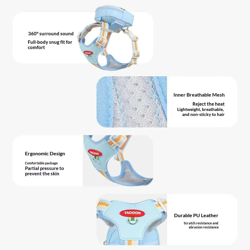 Pet Backpack Harness for Outdoor Travel, Small and Medium-sized Dog Leash, Pet Supplies, Pet Traction Rope Small Dog Accessories