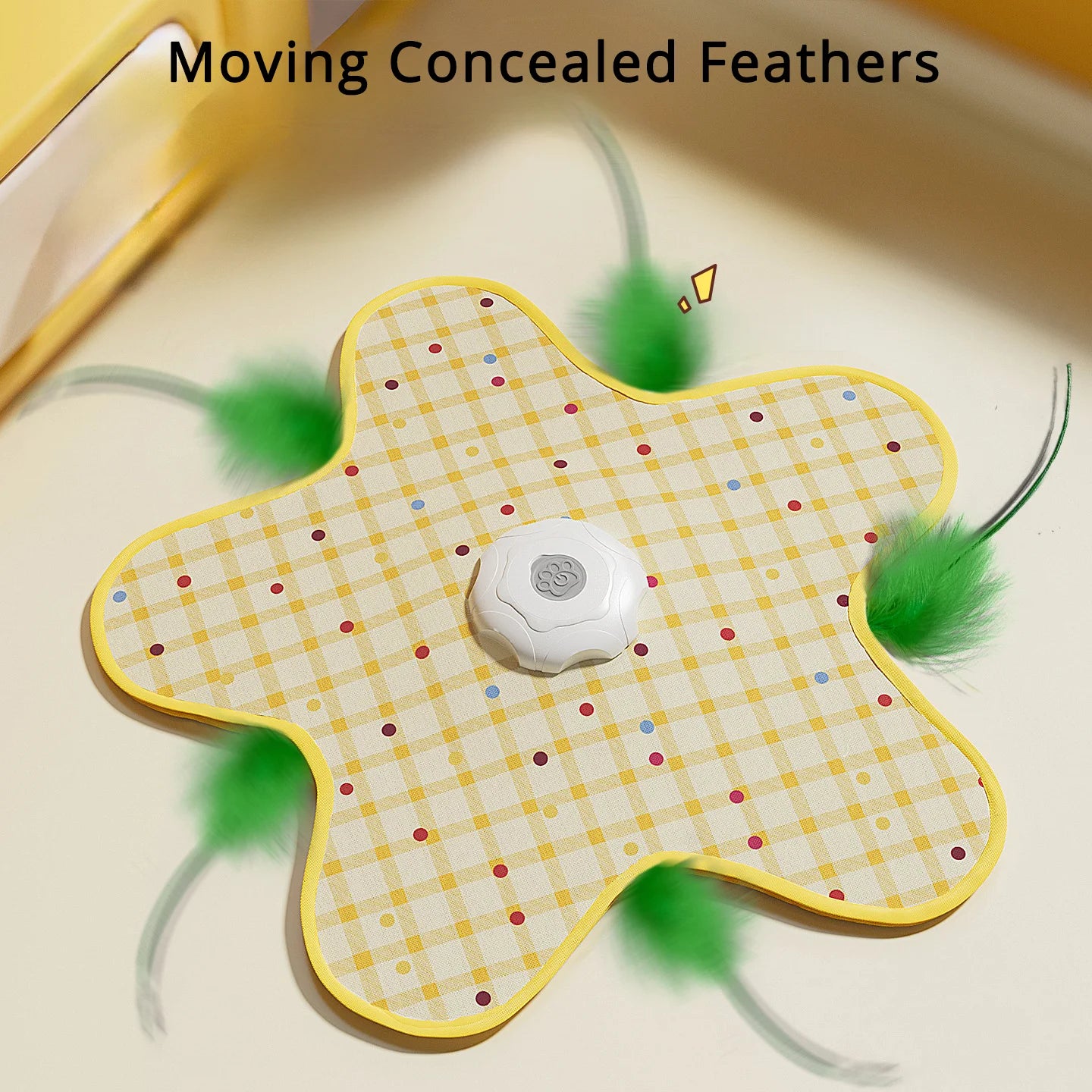 Interactive Hide And Seek Cat Toy Moving Feather Interactive Cat Toy Automatic Hunting Toy For Indoor Cats Usb Rechargeable