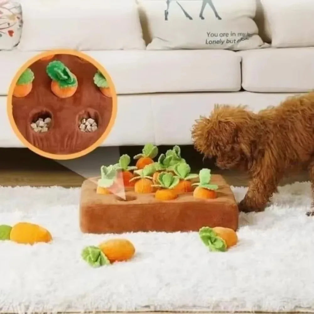 Carrot Snuffle Mat for Dogs Cats Puzzle Toy with Carrots for Small Medium Large Interactive Pet Stress Relief Dogs Chew Toys