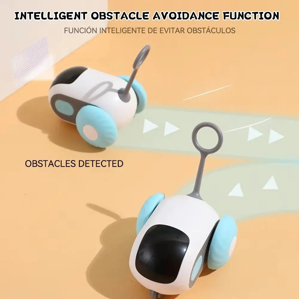 Plastic Turbo Tail Cat Toy Interactive Rechargeable Electronic Smart Cat Toy Feathers Automatic Moving Remote Control Toy Car