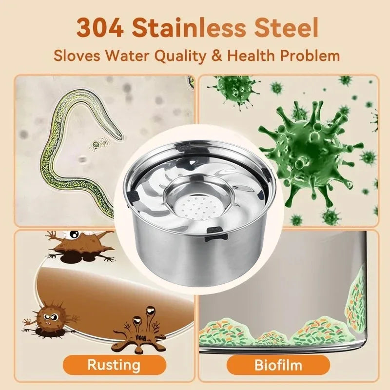 Stainless Steel Dog Floating Bowl No Spill Anti-Splash Non-Slip Pet water dispenser for dogs Big Capacity Dog Feeder Bowl