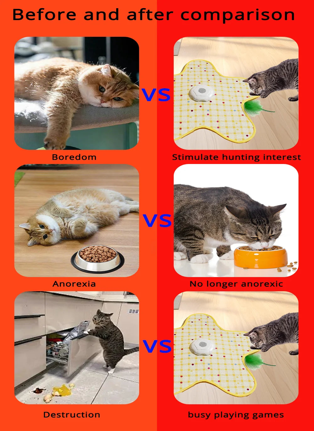 Interactive Hide And Seek Cat Toy Moving Feather Interactive Cat Toy Automatic Hunting Toy For Indoor Cats Usb Rechargeable